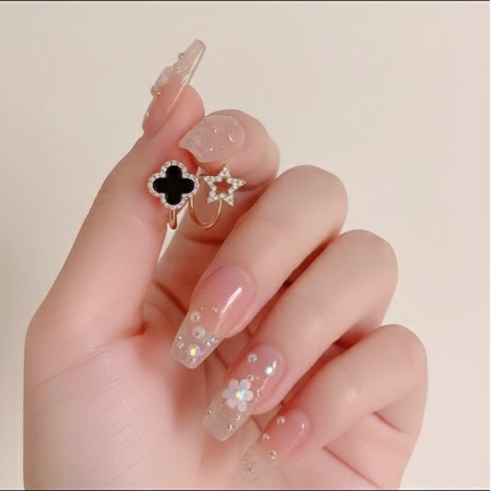 Trendy Anti-Tarnished Clover & Star Dual Design Earrings