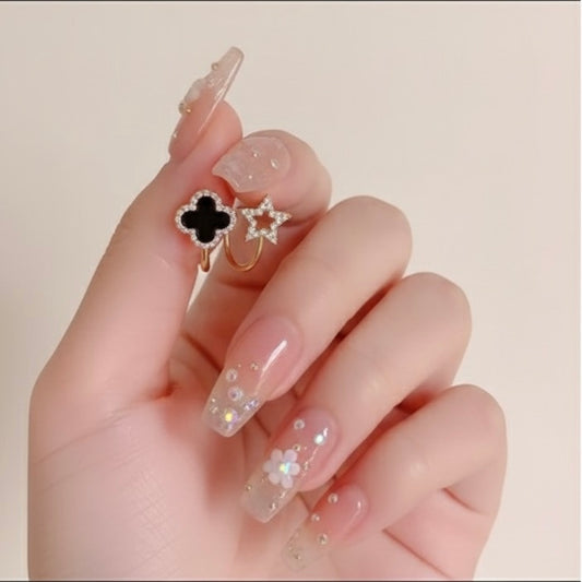 Trendy Anti-Tarnished Clover & Star Dual Design Earrings